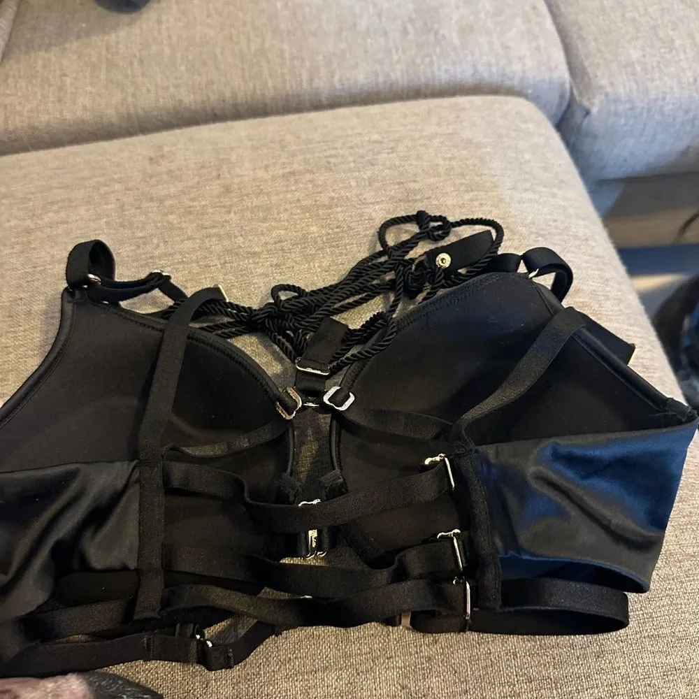 Honey Birdette Shibari Elegant Black Lingerie set